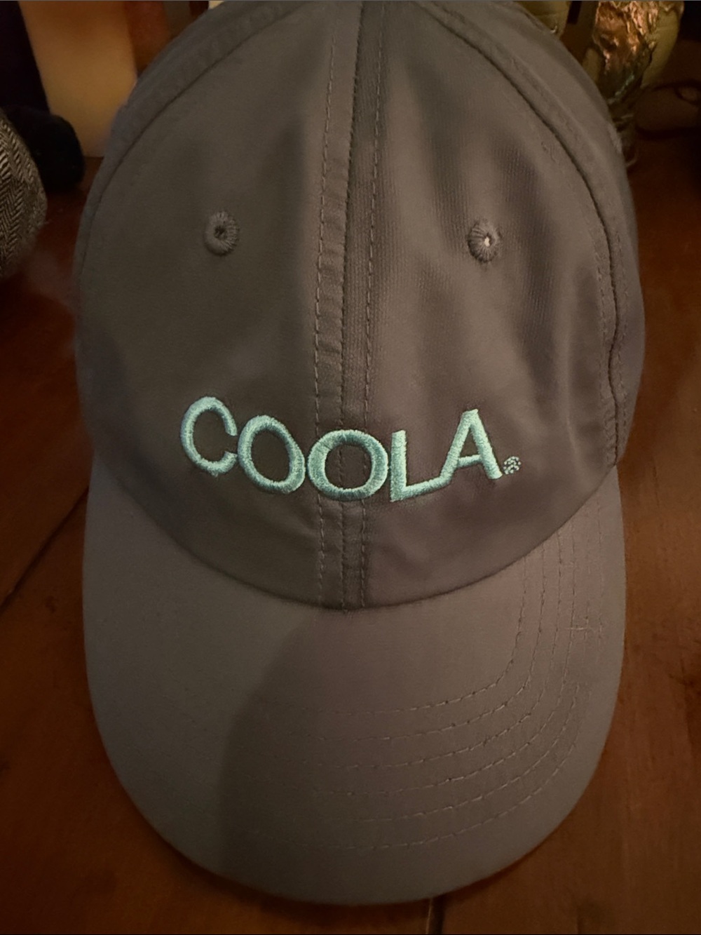 COOLA Gray Baseball Cap with Light Blue Logo